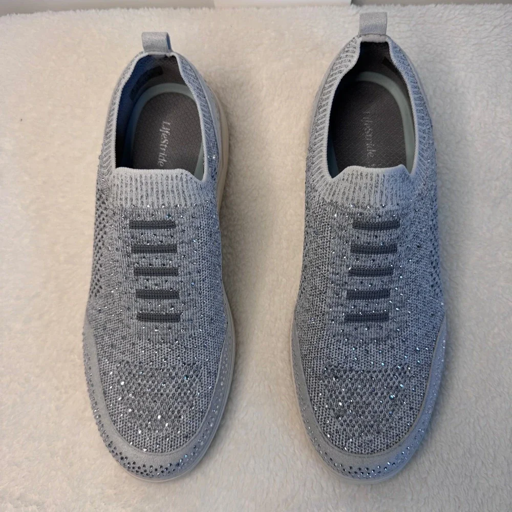 BZees‎ For Lifestride Women's 9 Timeless Bright Slip-On Sneaker Washable Sparkly